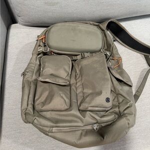 Used Olive Green Unisex Lululemon Backpack